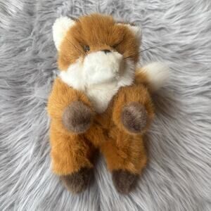 Vintage 1991 Plush Creations Inc Fox Plush Toy 10 Inches Red Orange